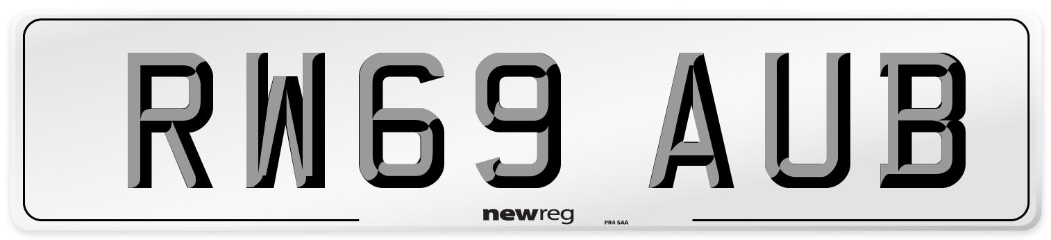 RW69 AUB Number Plate from New Reg